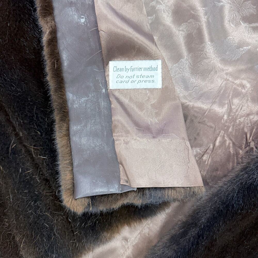 50s ASO Mrs Maisel Faux Fur Long Vintage USA Coat MED LG Quiet Luxury Old Money - Picture 9 of 13